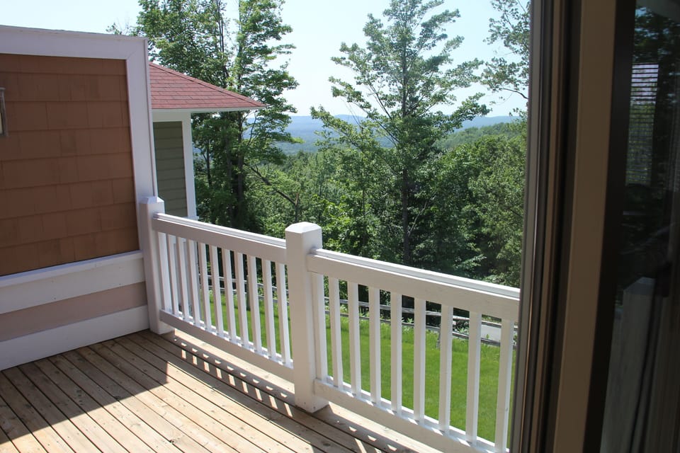 Deck with sunset views of the Betsie Valley