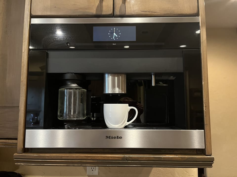 In cabinet Miele espresso maker