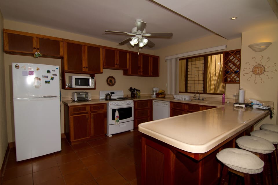 The Kitchen. Refrigerator stove/oven microwave, dish washer, coffee pot, toaster