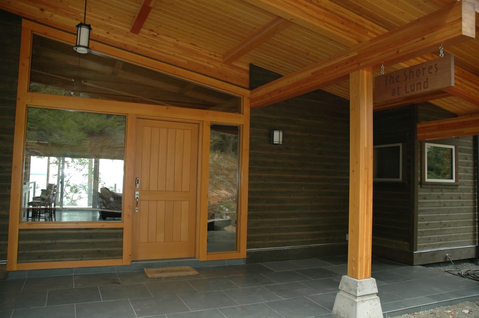 Front entrance... look through to the ocean and Savary Island.