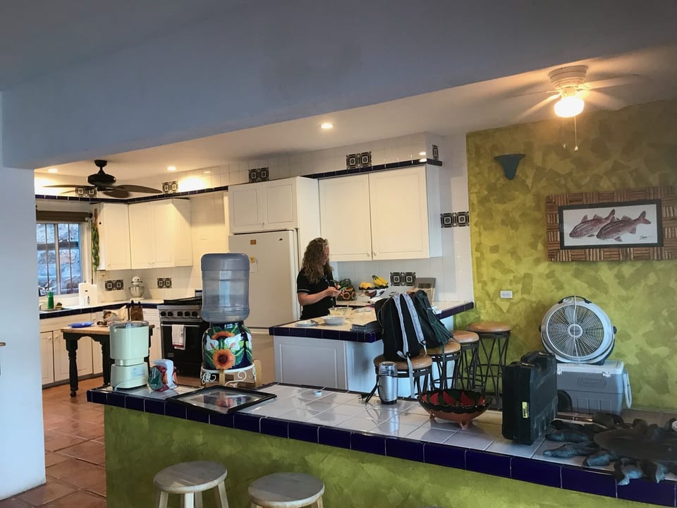 The gourmet kitchen has it all, to feed the full group with no problems