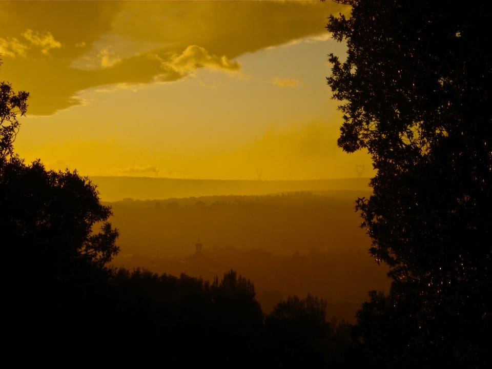 View from terrace at sunset