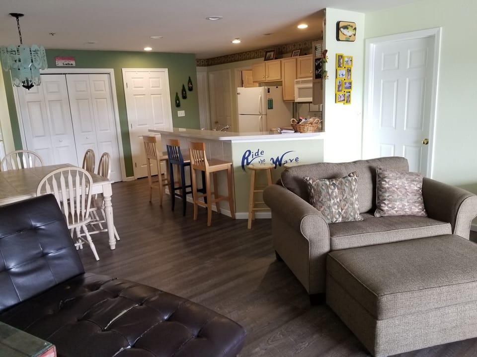 another view of the kitchen/dining area