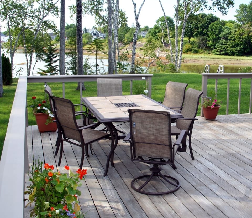 A deck for dining or relaxing