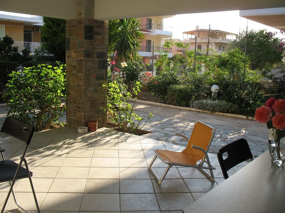 Veranda overlooking yard