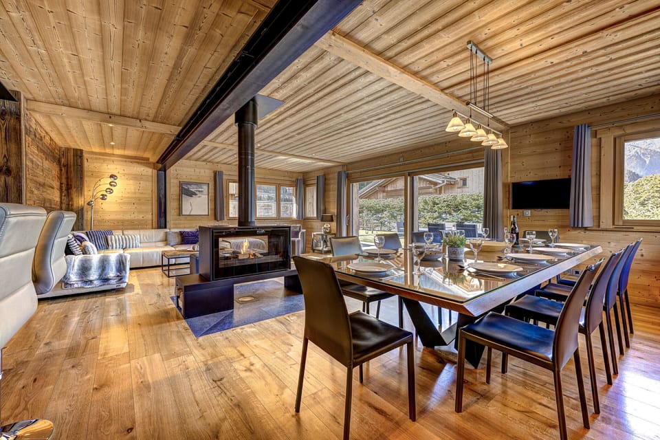 Large dining table seating 10 people