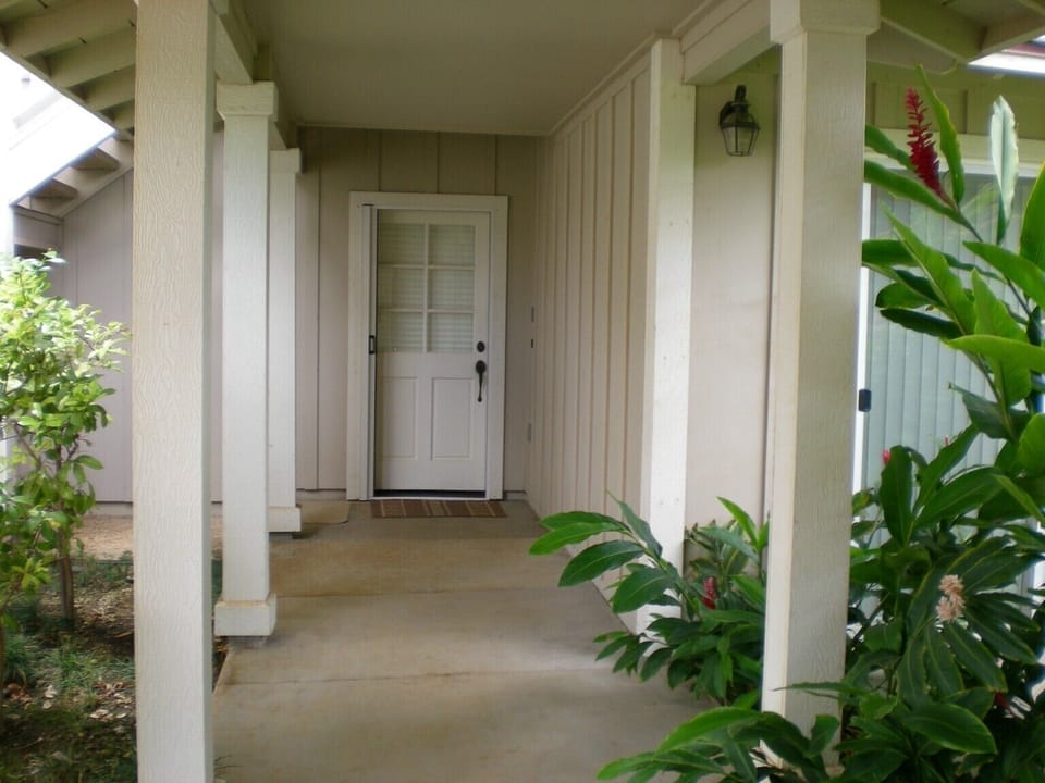 Private entrance to villa