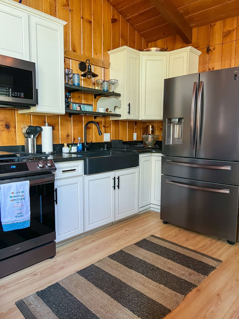 Large refrigerator and gas stove 