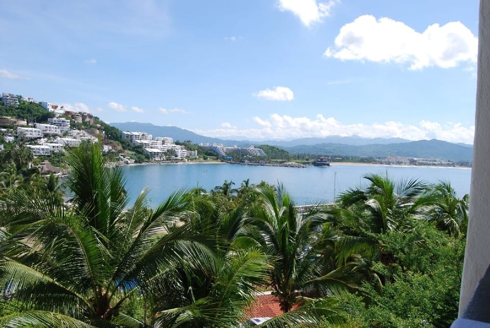 View of the beach and marina from the terrace