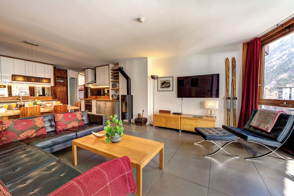 Open plan living room and kitchen