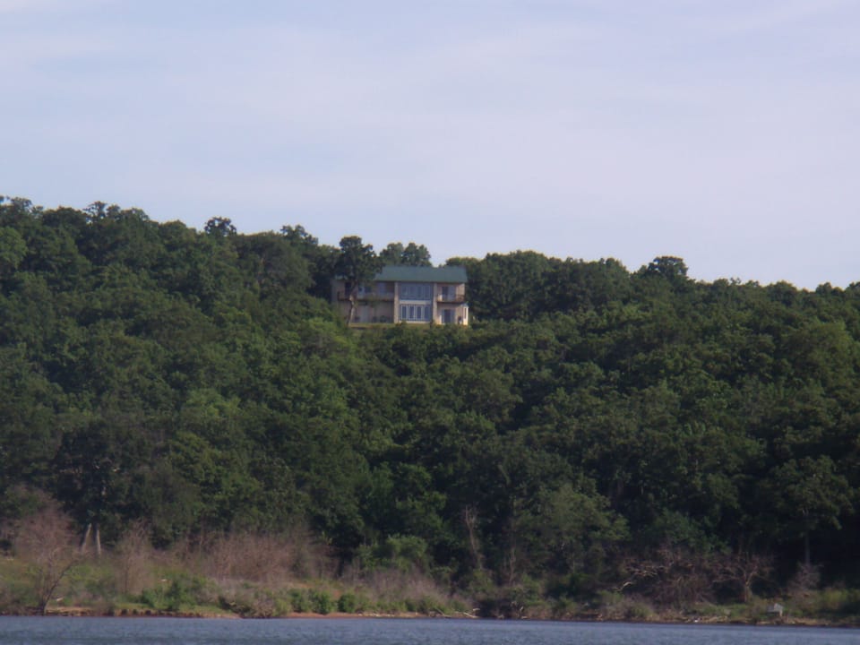 View from Lake Texoma up to the house.