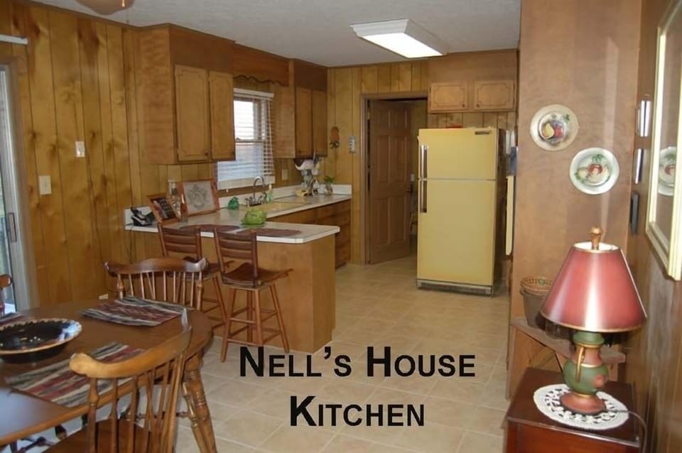 Roomy well stocked vintage kitchen at Nell's House hosted by the Metcalfe family