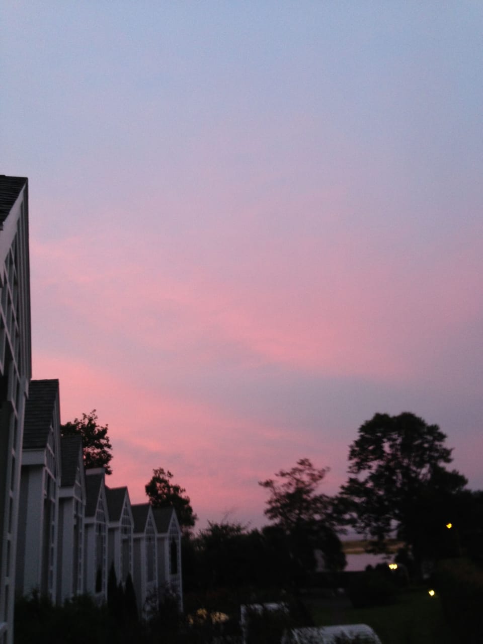 A Summer night's sunset view from the deck.