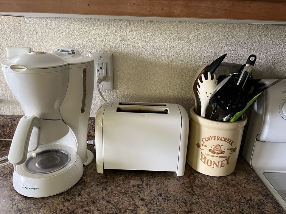 Coffee maker and toaster are provided