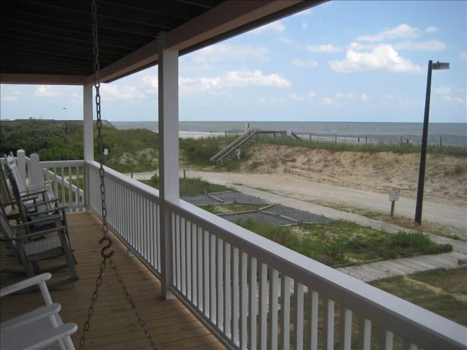 View of the beach from the porch.