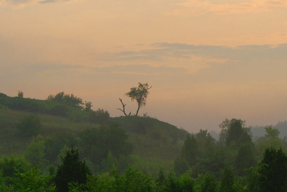 View of one of the nearby rolling hills