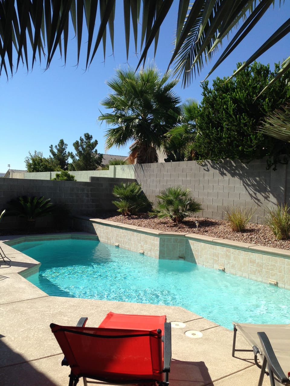 Private pool and lounging deck