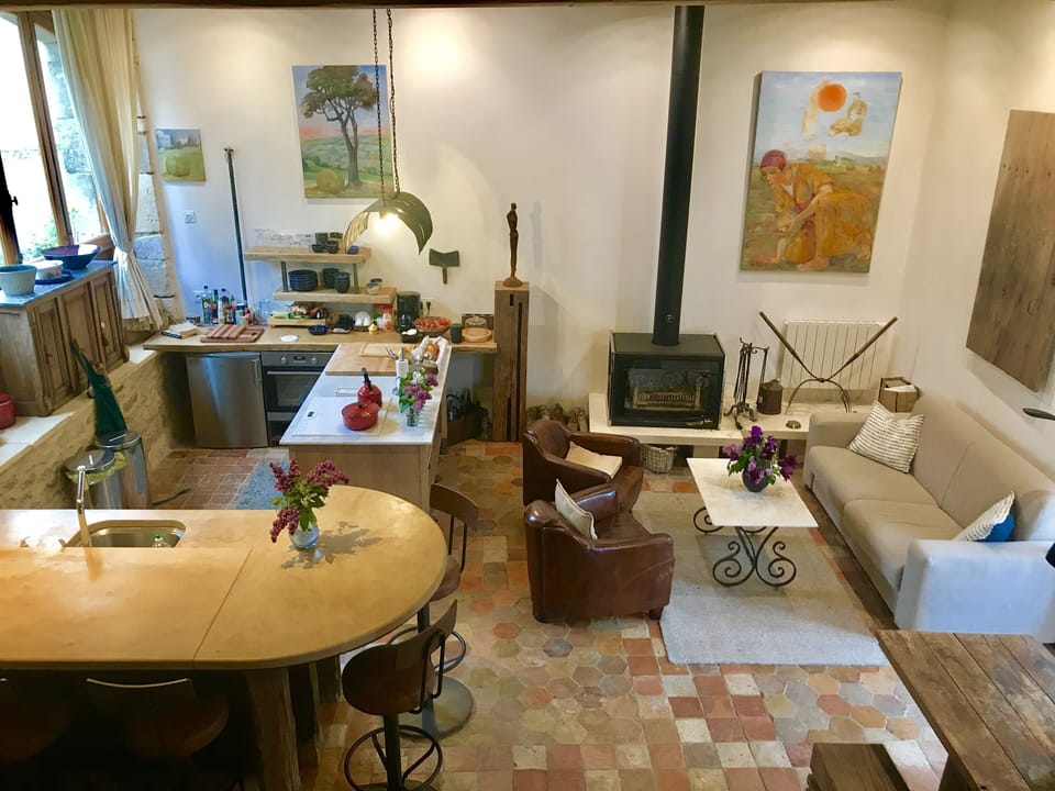 Fold out couch in front of fireplace. Sleeps 2