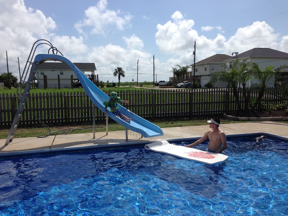 your own private pool with slide~