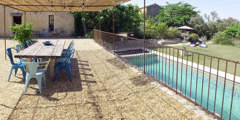 Shaded pergola and summer kitchen