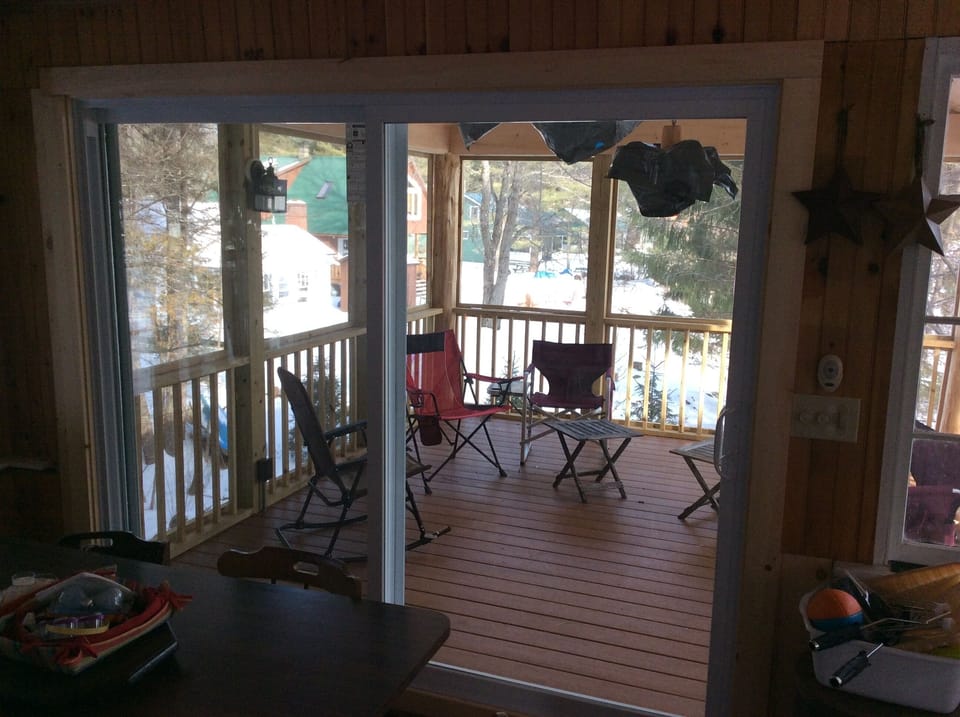 Porch looking out from inside 