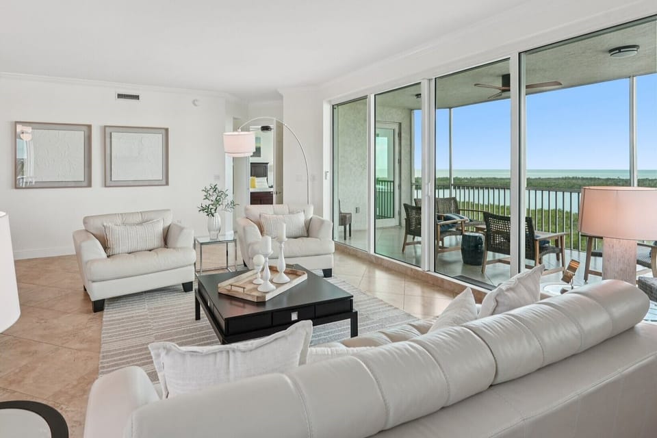 Living room with gulf views