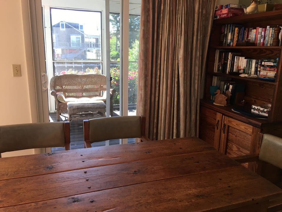 Screened porch viewed from dining area