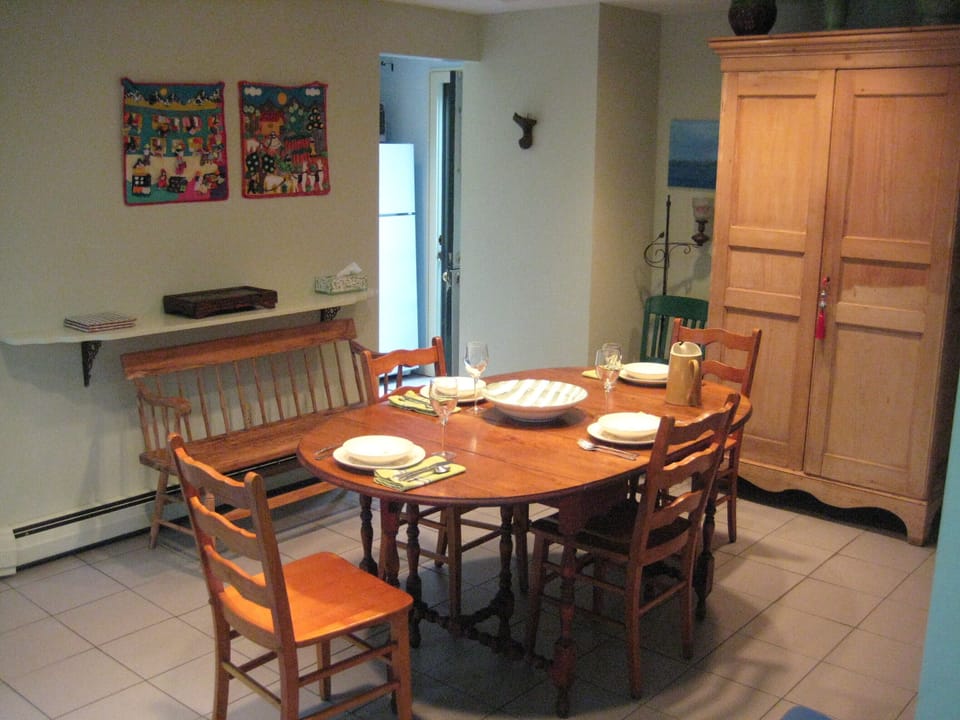 Large enough for diner parties, 1/2 bath just off of it.