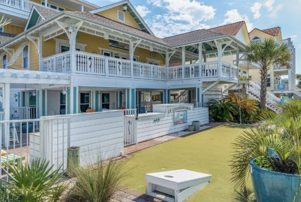 Ocean side view of the house