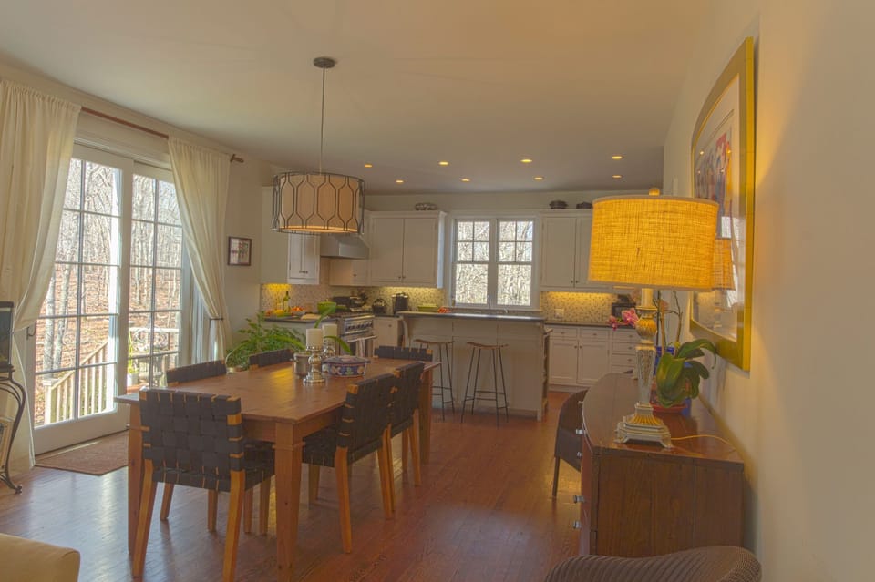 Open concept living dining kitchen area