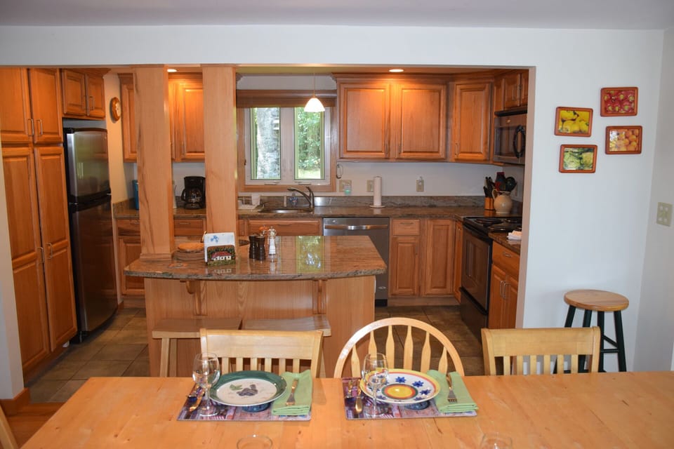 Convenient kitchen, the center of much social life.