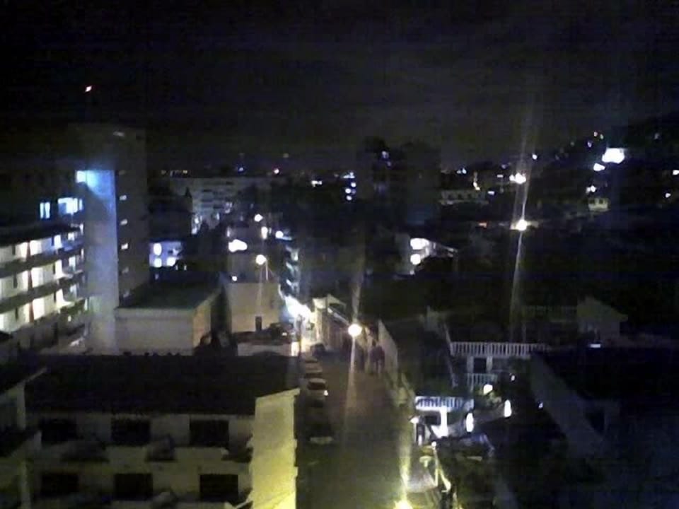View of town at night from Patio