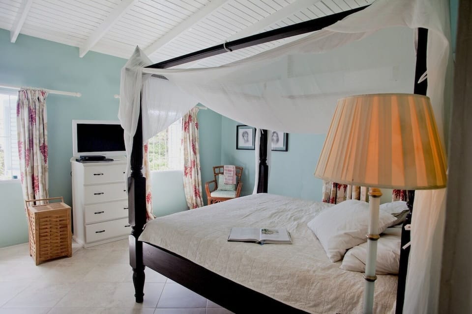 The spacious master bedroom