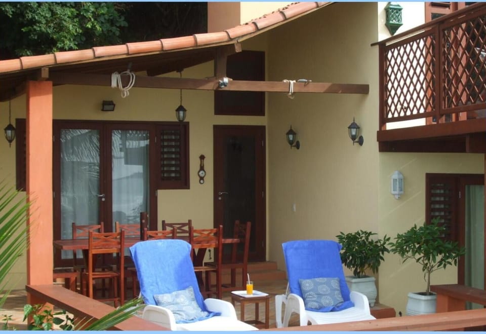 The terrace is big enough for dining and sunbathing