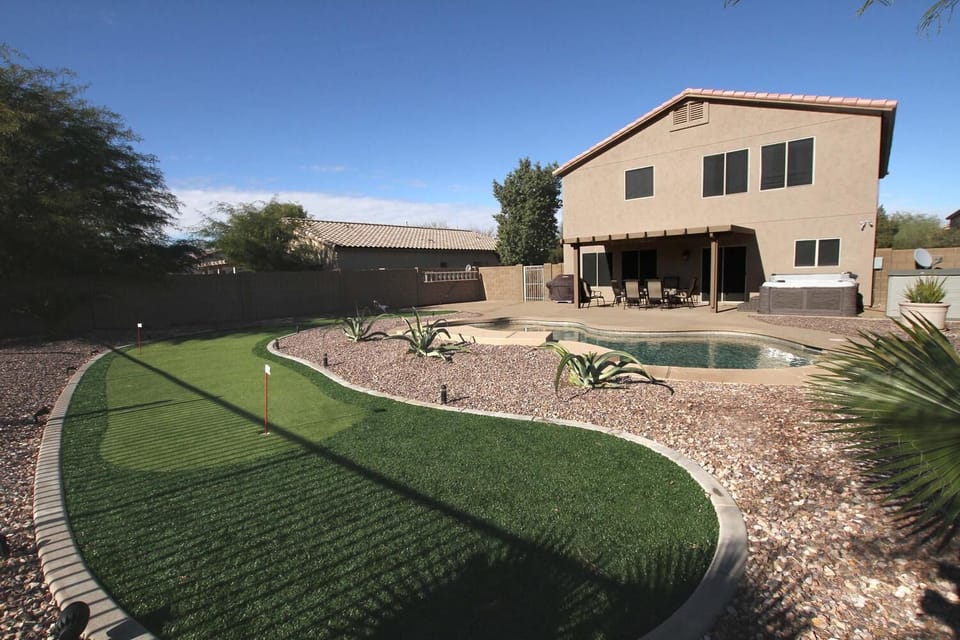 Huge Yard with 3 Hole Putting  Green and Landscape Lighting
