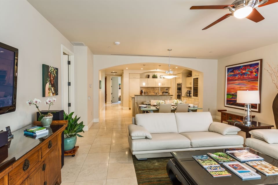Spacious Ocean View Great Room with 50" Plasma Flat-Panel HDTV Stereo System