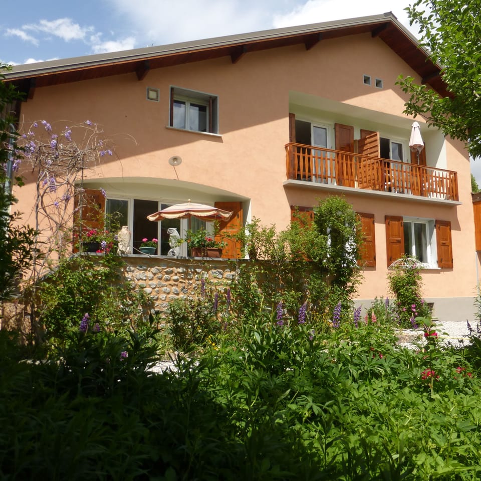 the house seen from the garden