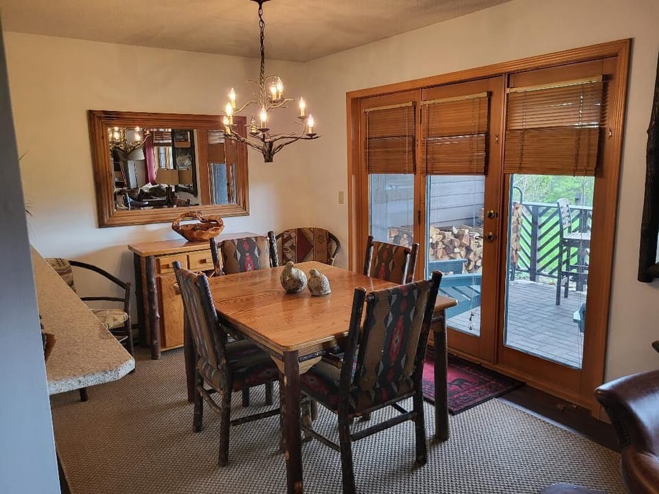 Our open dining room area, which leads onto the patio and yard!