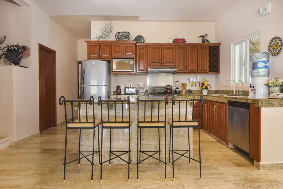 great chefs kitchen with views of the ocean