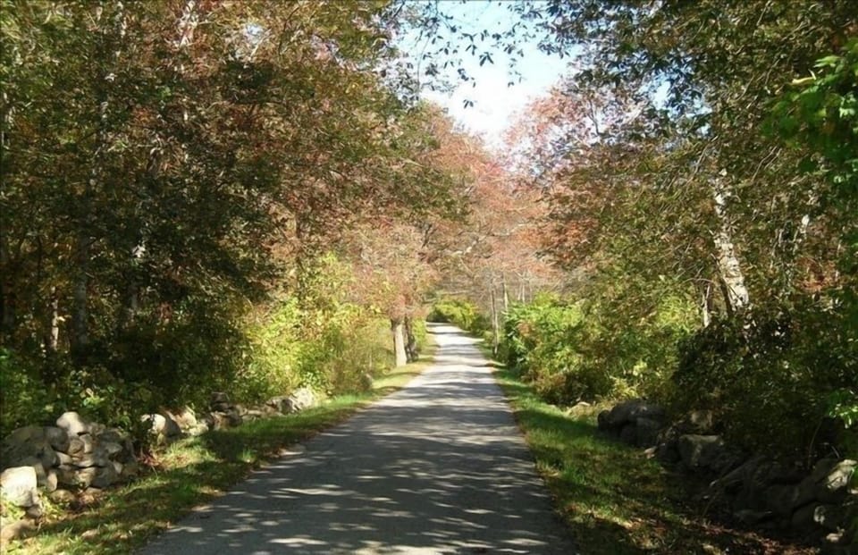 Quiet lane also leads to a private beach on the Bay