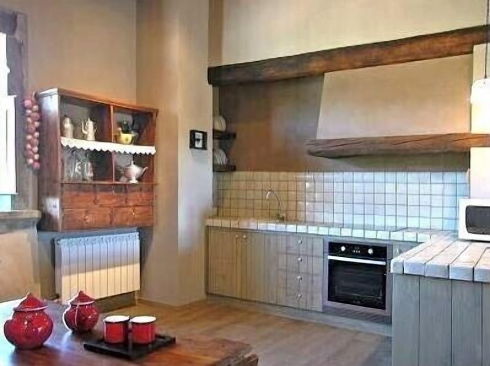 The beautiful, large and authentic kitchen