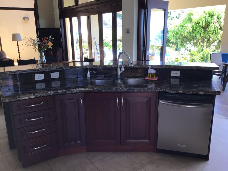 Lots of countertop space makes this kitchen very user friendly.