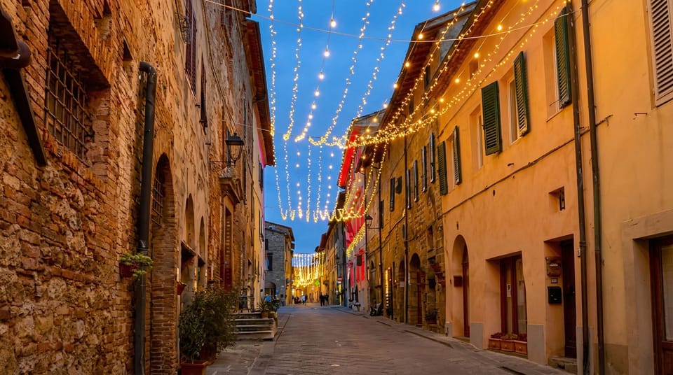 Summer evenings — fairy lights, free concerts, piazza cocktails.