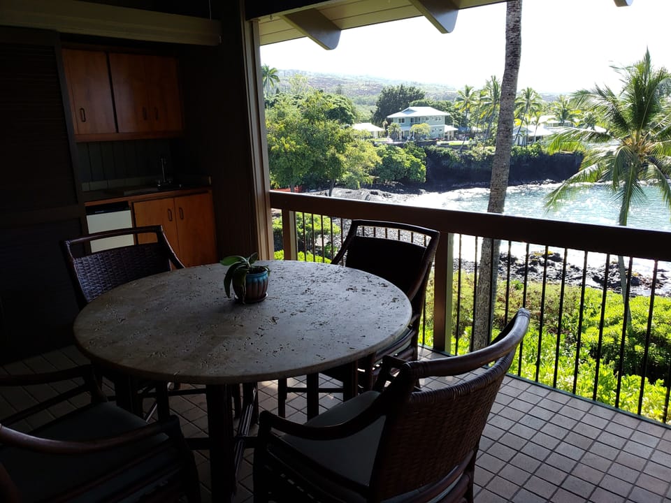 On the lanai looking southeast towards He'eia Bay