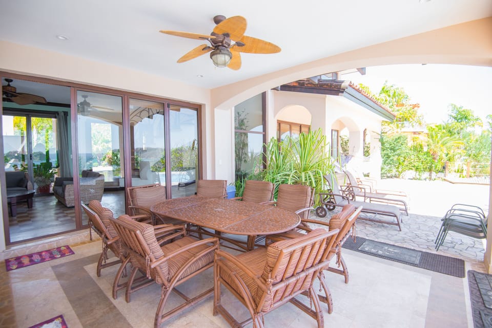 The outdoor Dining Room is perfect for dining al fresco and is very comfortable