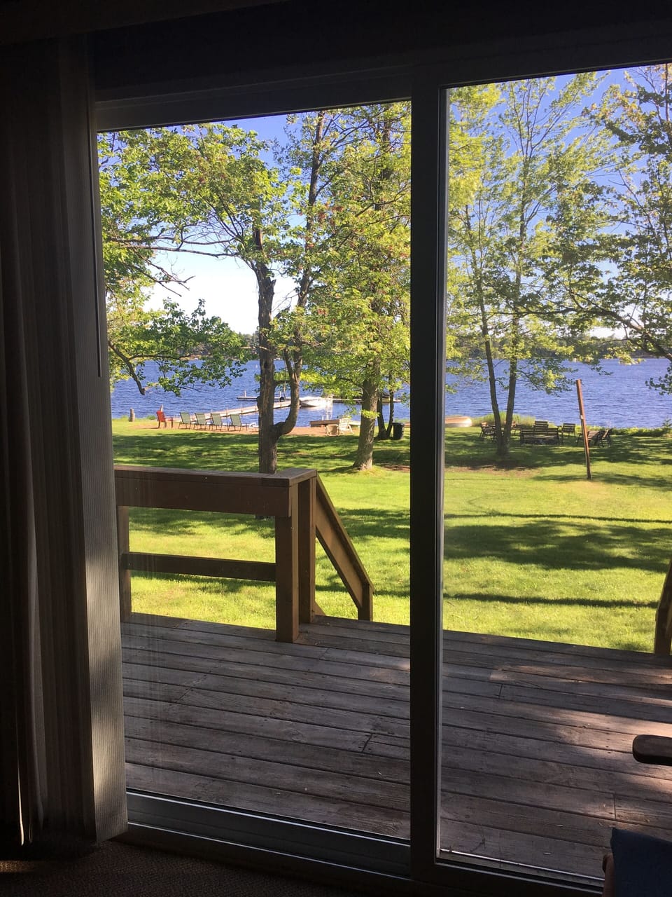 View Lake Thompson out the Large Patio Door 