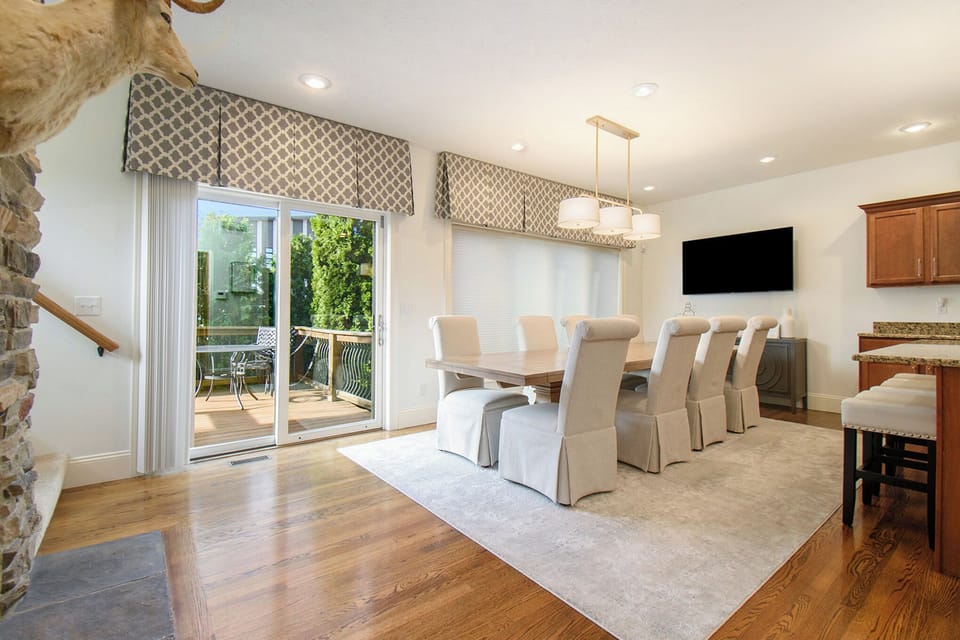 Sliding door open to outside patio