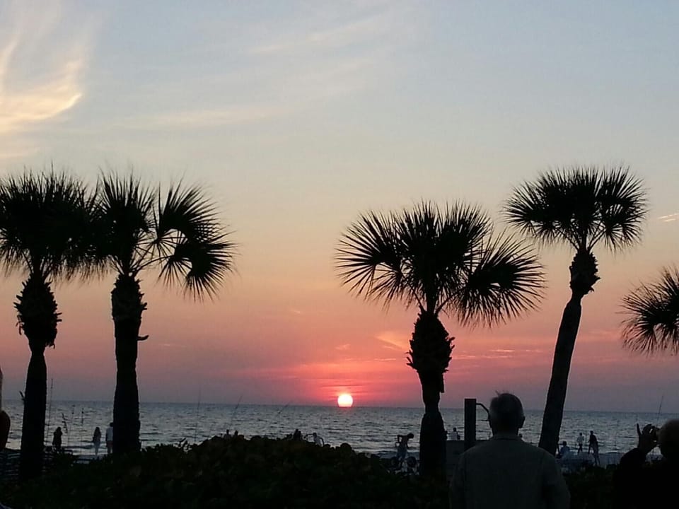 Beautiful sunset from the largest beach deck in all of Siesta Key!