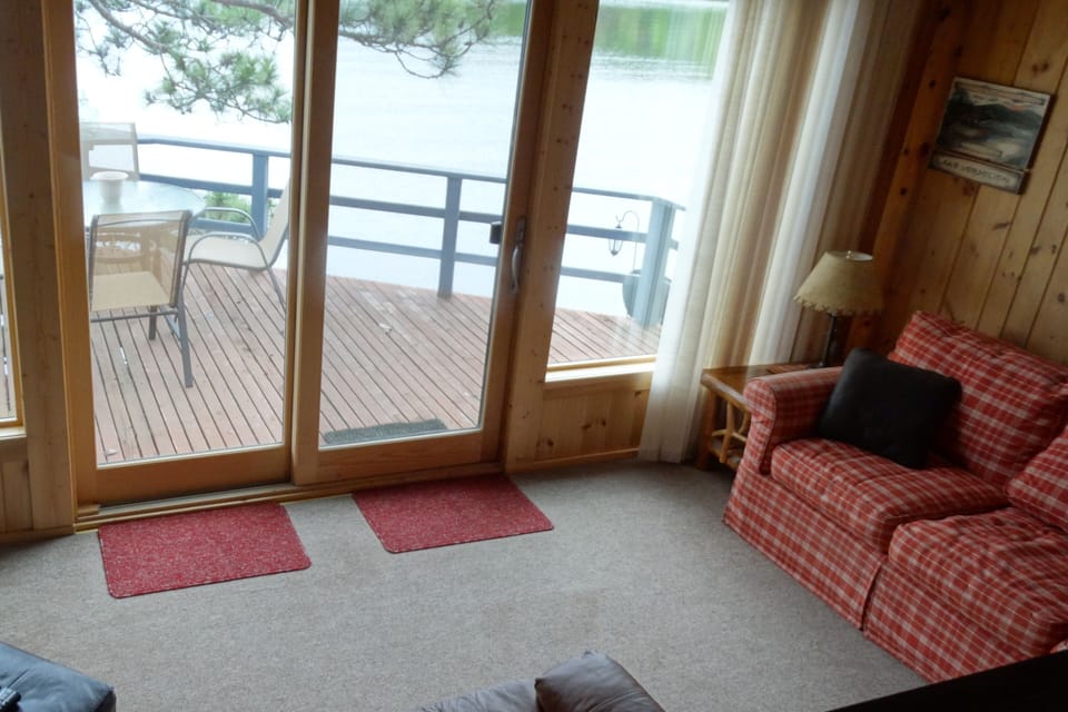 Lower Level Living Room with sliding door to deck