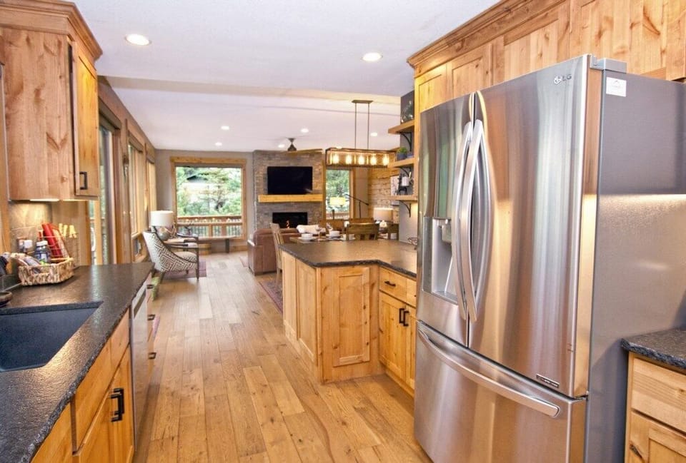 Kitchen view to living room